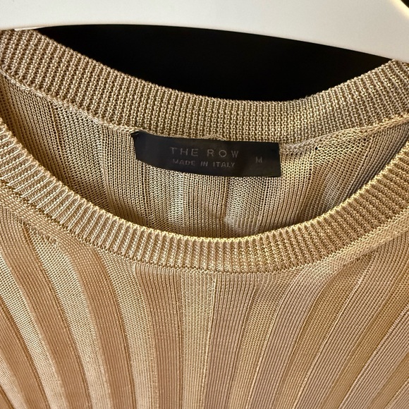 The Row Tops - The Row Metallic Gold Knit Top